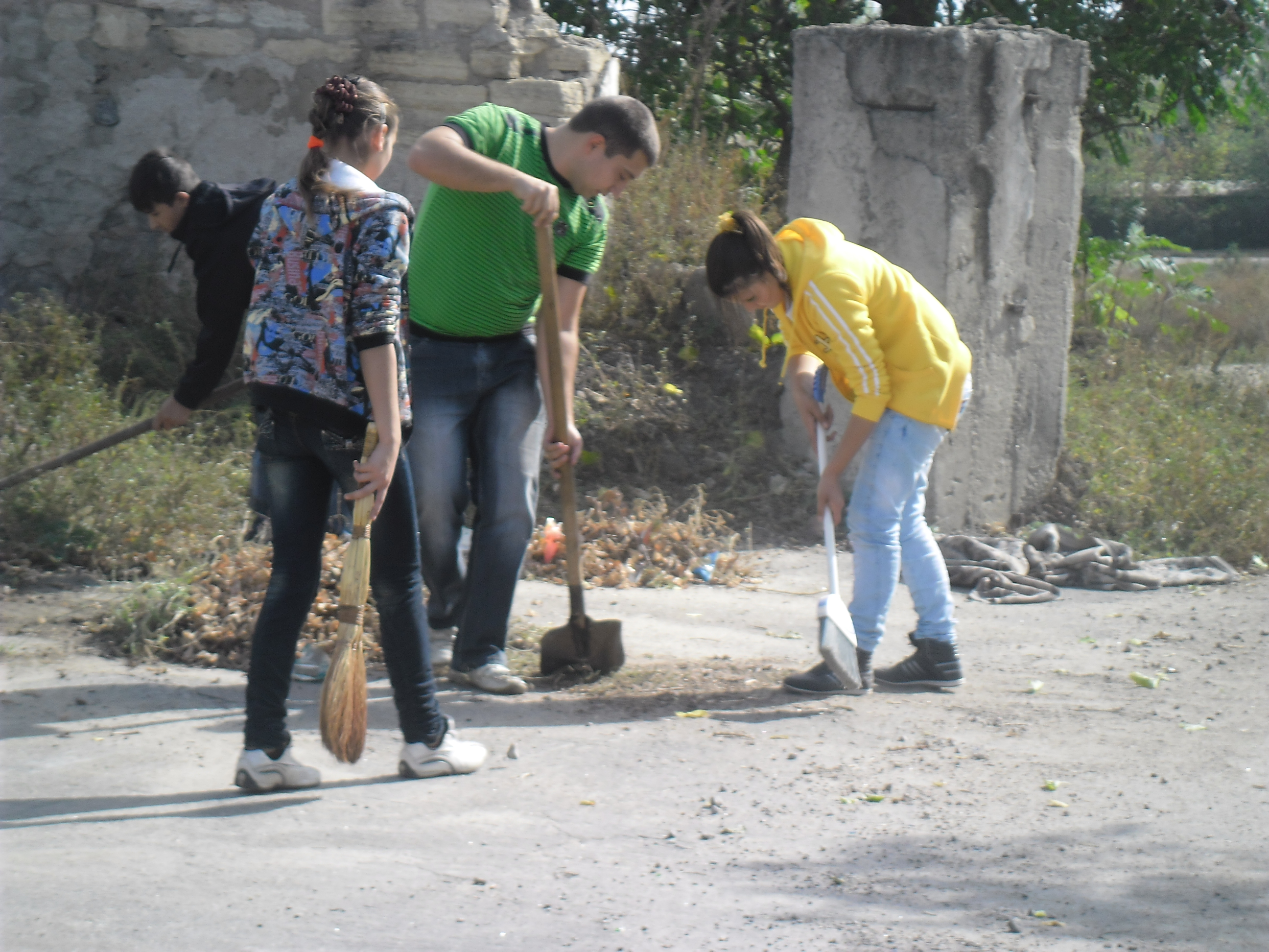 Community volunteers working together
